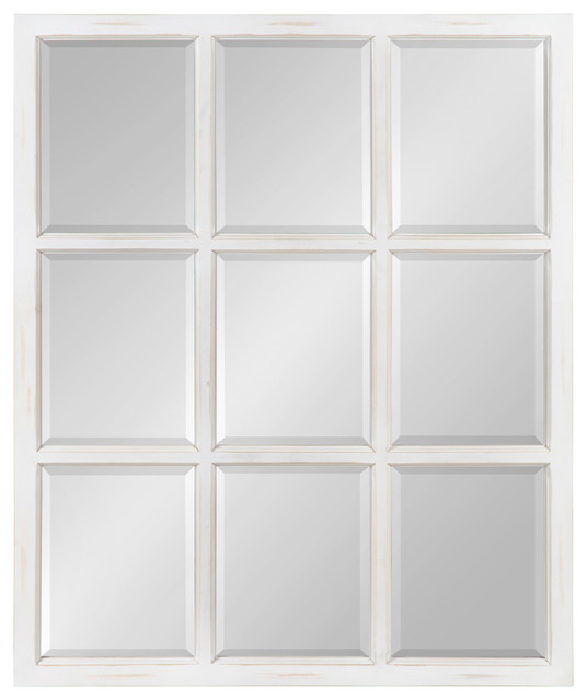 Hogan 9 Windowpane Wood Wall Mirror Farmhouse Mirrors Hogan 9 Windowpane Wood Wall Mirror