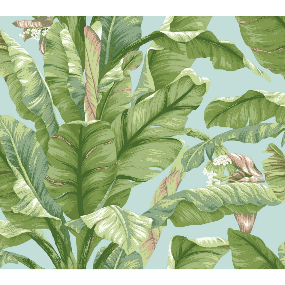 Banana Leaf Peel and Stick Wallpaper - Tropical - Wall Decals - by York