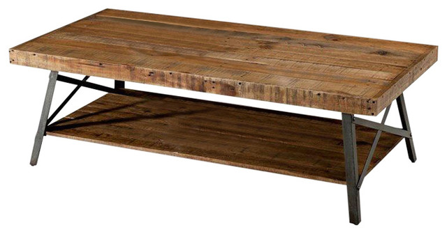 Industrial Chic Modern Classic Reclaimed Wood And Metal Coffee Table