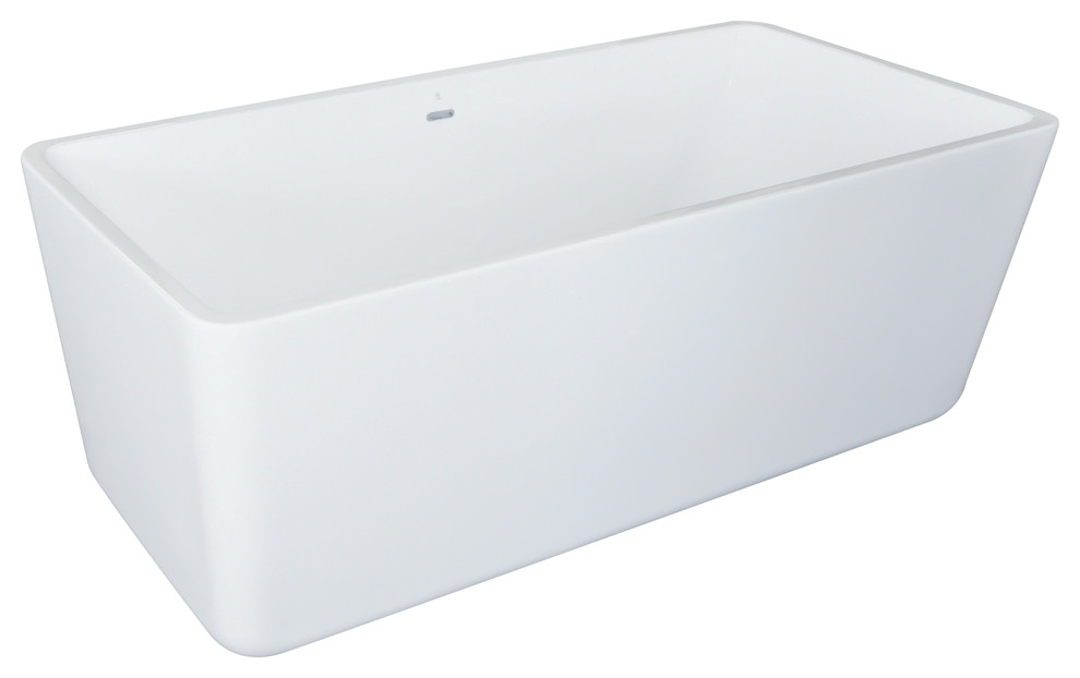Gem White Freestanding Acrylic Insulated Bath Tub 63"x30"x24