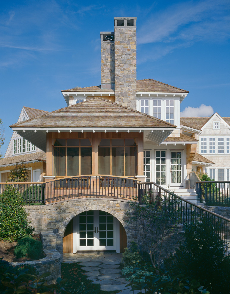 Design ideas for a traditional two-storey exterior in Boston.