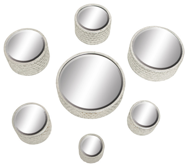 Glam Silver Metal Wall Mirror 97717 Contemporary Wall Mirrors by