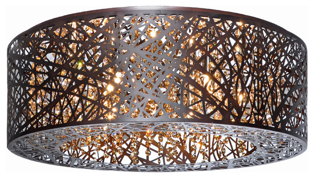 Et2 Inca 9 Light Flush Mount Contemporary Ceiling Et2 Inca 9 Light Flush Mount