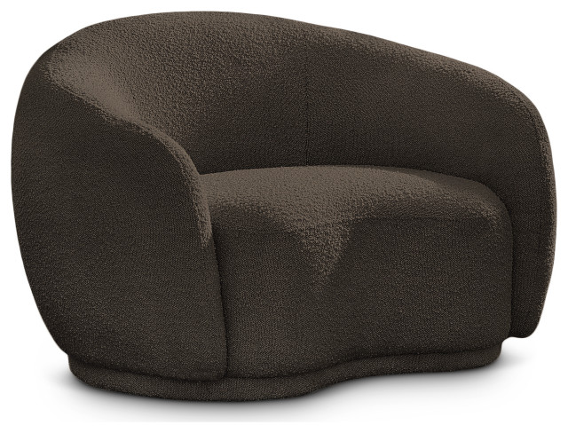 Hyde Boucle Fabric Upholstered Chair, Brown
