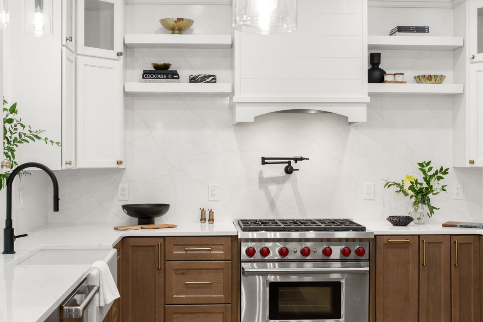 Inspiration for a transitional kitchen remodel in Boston