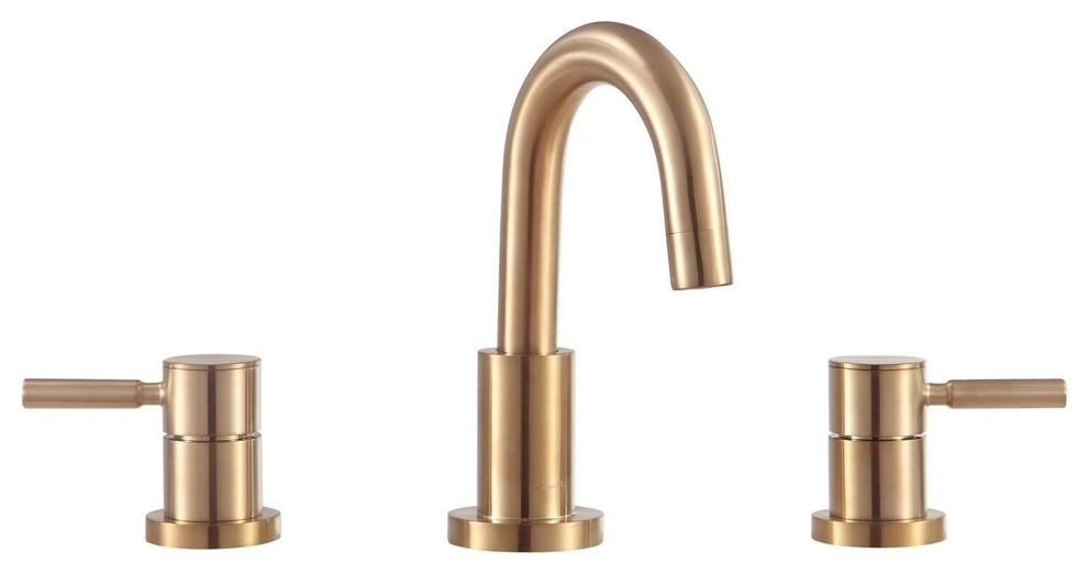8 in. Widespread Bath Faucet in Matte Gold Finish Contemporary