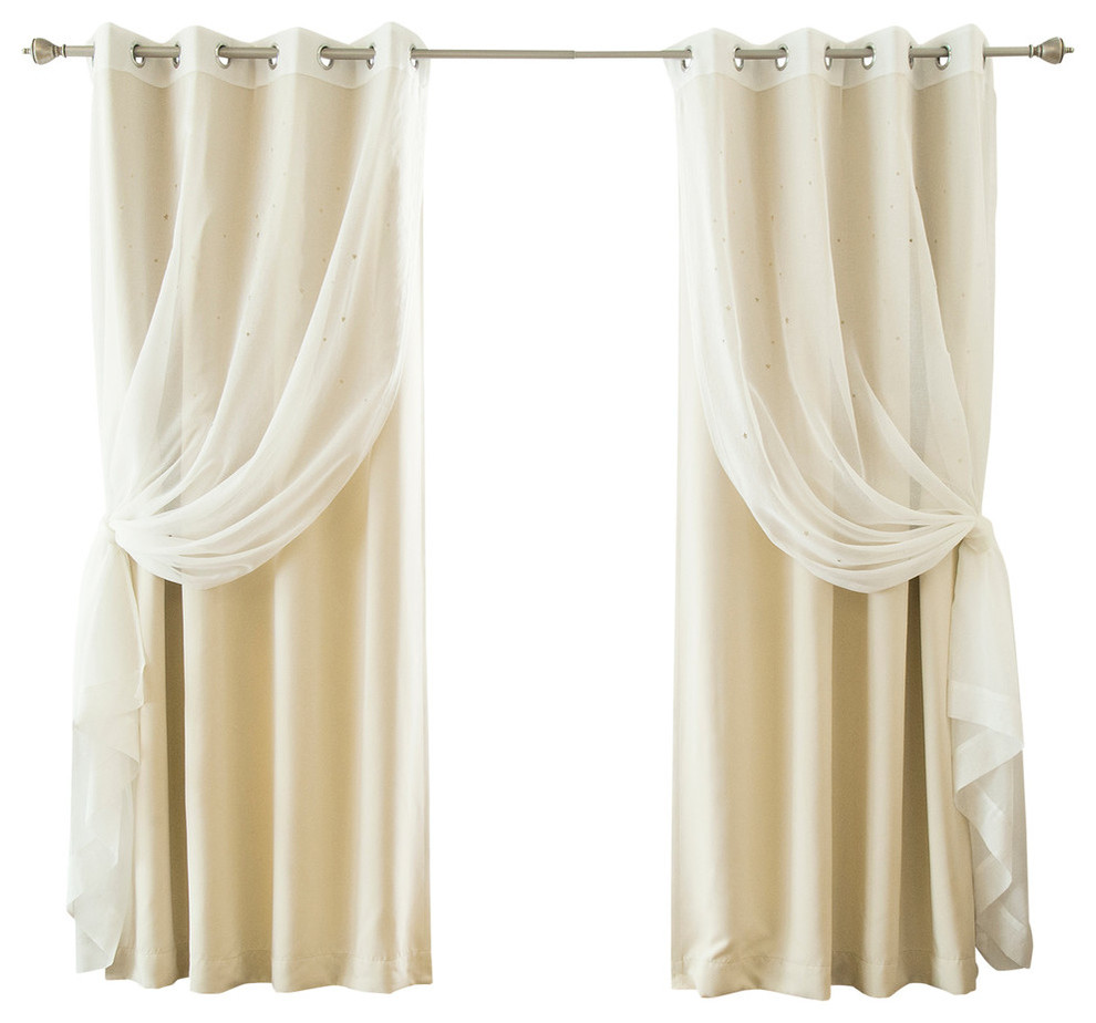 Sheer Star Cut Out And Blackout Mix And Match Curtains