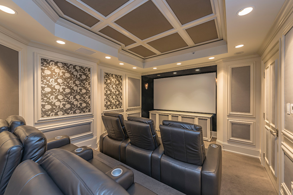 This is an example of a traditional home theatre in Miami.