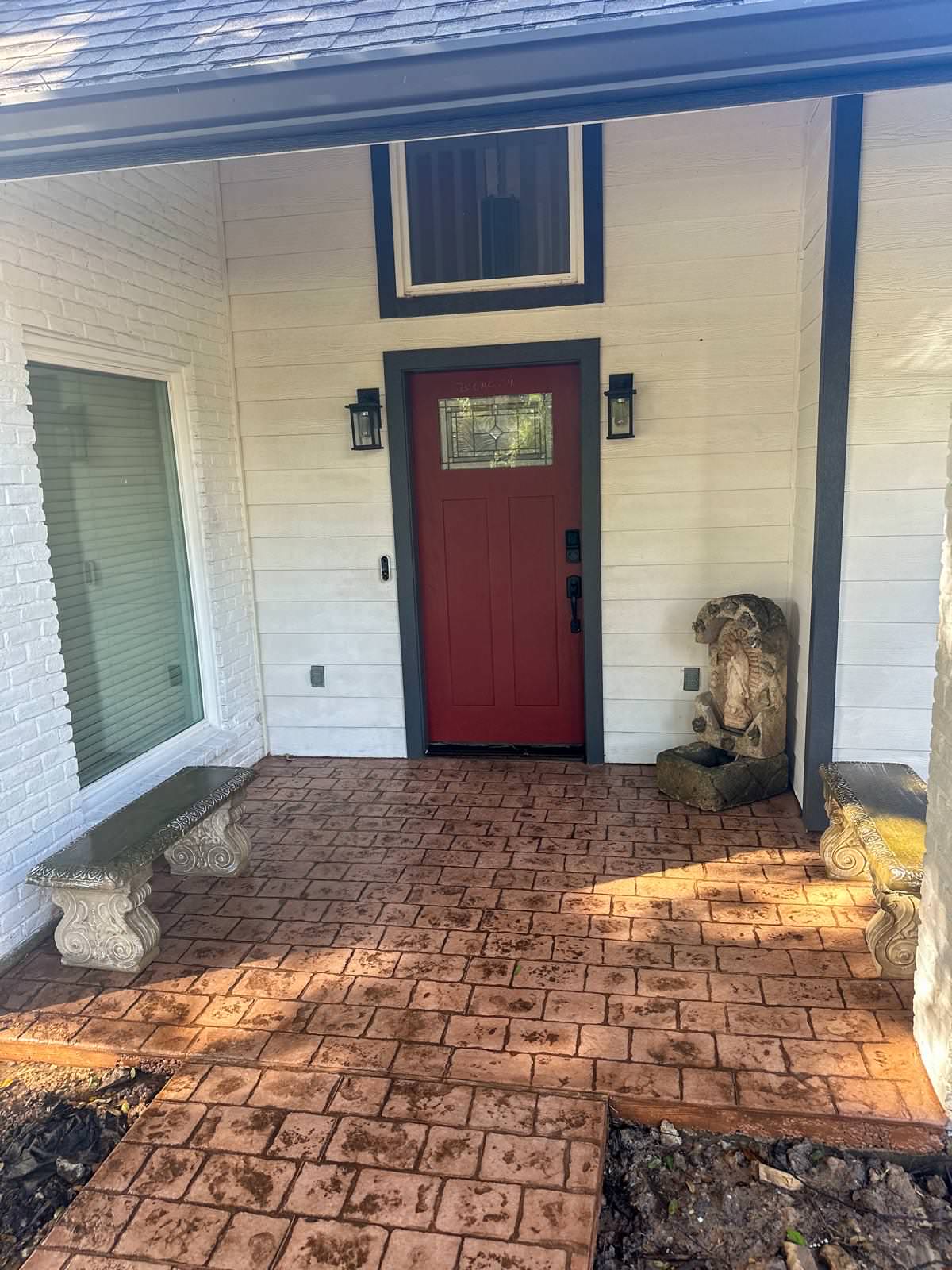 Front and backyard Stamped concrete patio in Nottingham!