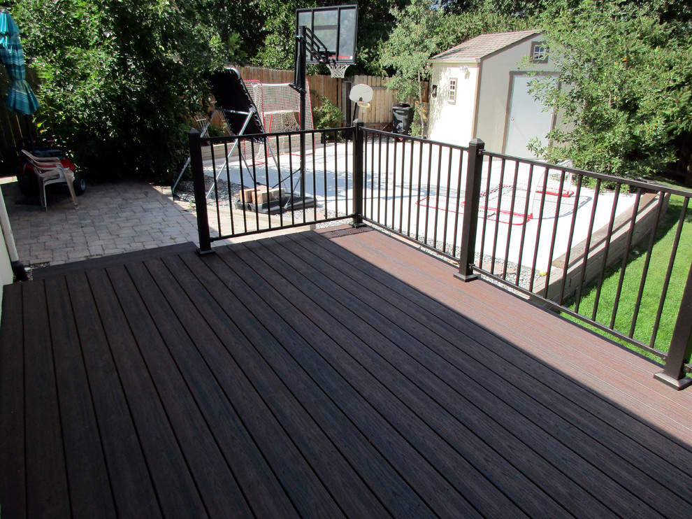 Deck - mid-sized backyard deck idea in Denver