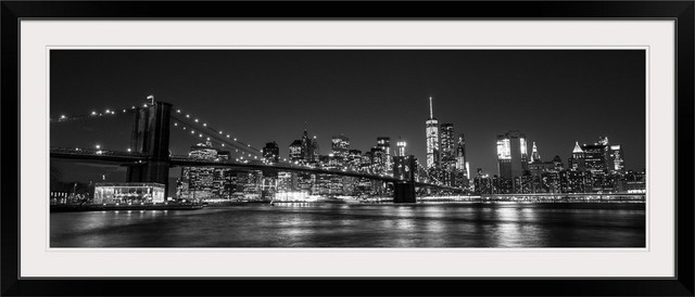 New York Skyline City Black And White Home Decor Large Poster & Canvas Pictures 