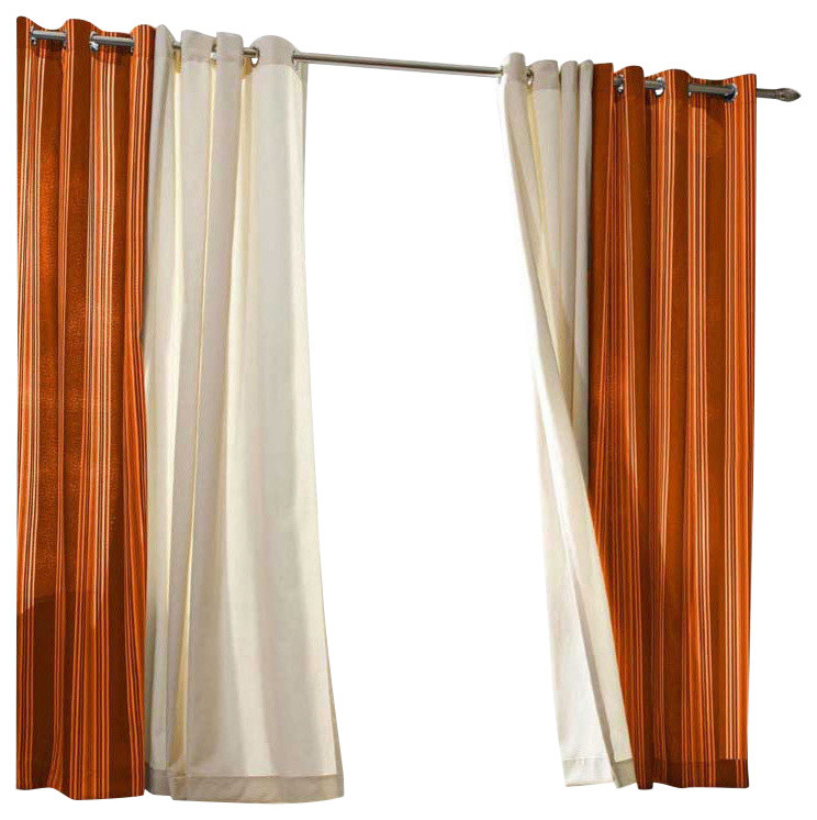 Outdoor Decor In & Outdoor Gazebo Striped Grommet Top Window Panel