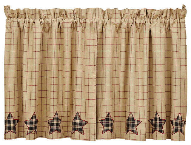 Vhc Bingham Applique Star Cafe Curtain Tiers Southwestern