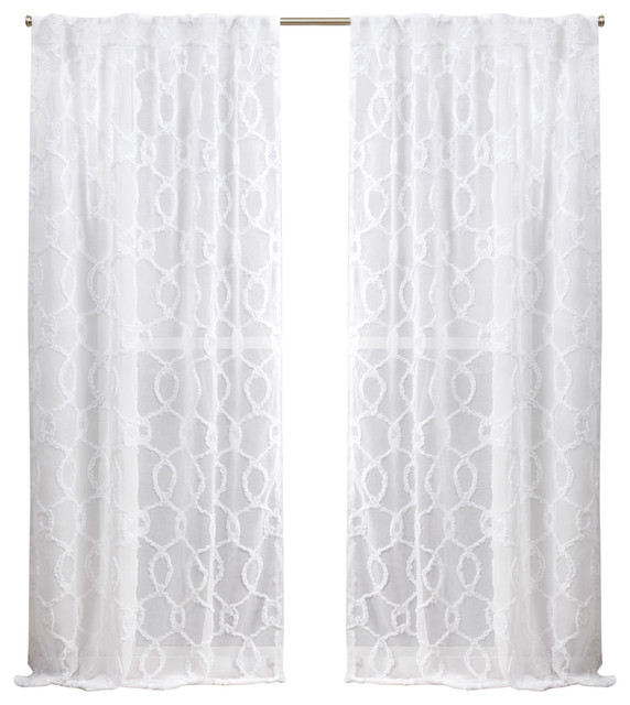 Nicole Miller Soft Trellis Hidden Tab Top Curtain Panel Pair