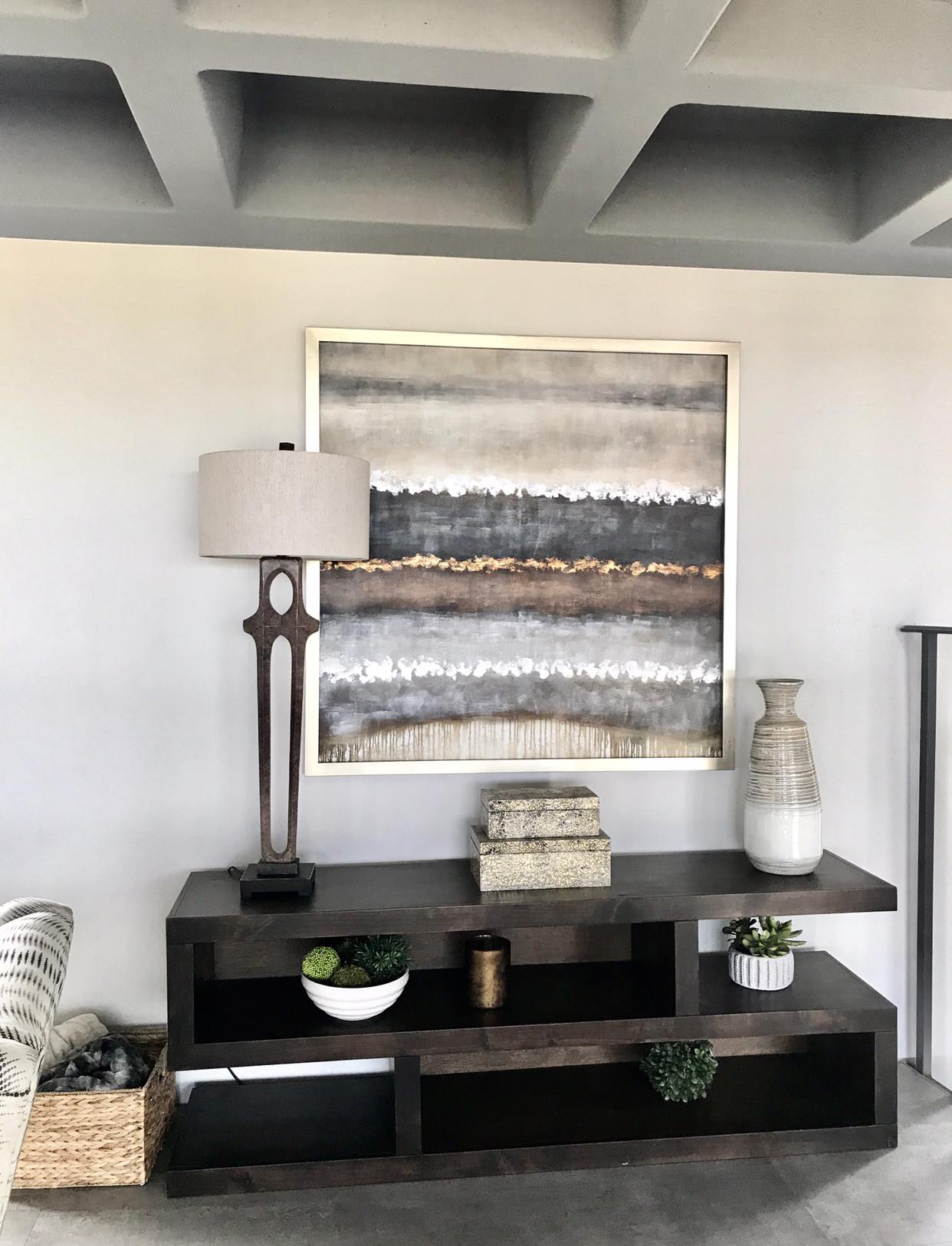 Large minimalist family room photo in Phoenix