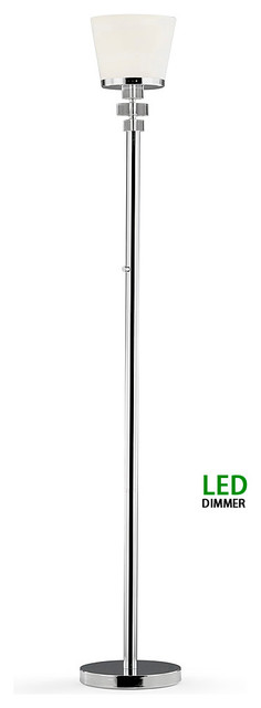 Crystal Rounds Dimmer LED Torchiere Floor Lamp, 71"