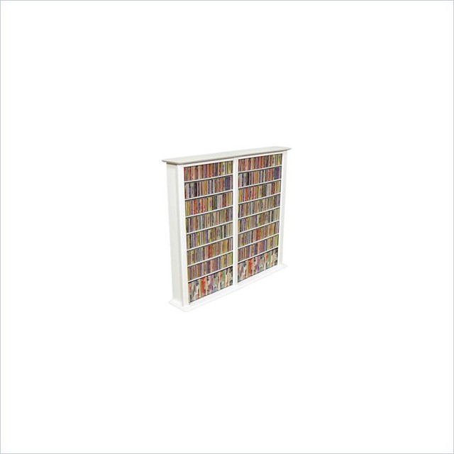 Venture Horizon Double 50-Inch CD DVD Wall Rack Media Storage-White