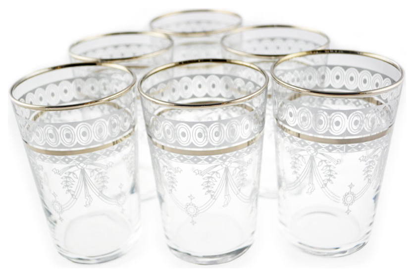 Mini Berber Tea Glasses, Silver, Set of 6