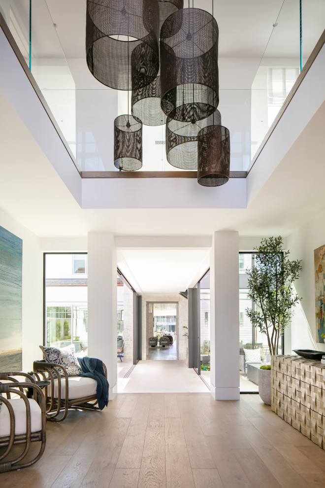 Entryway - transitional entryway idea in Orange County