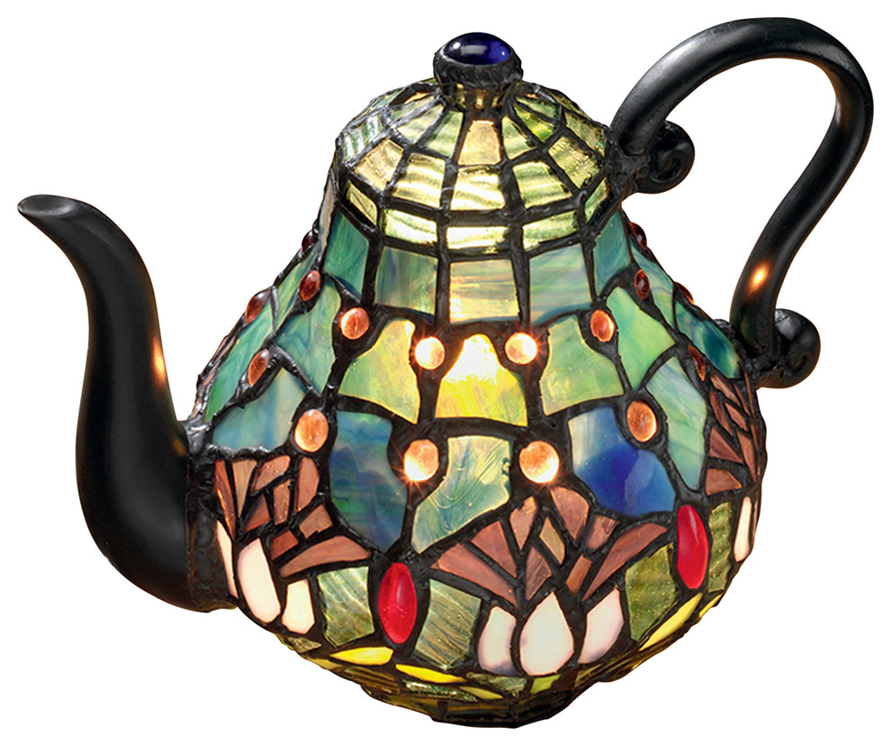 Teapot Stained Glass Lamp Victorian Table Lamps by Design Toscano