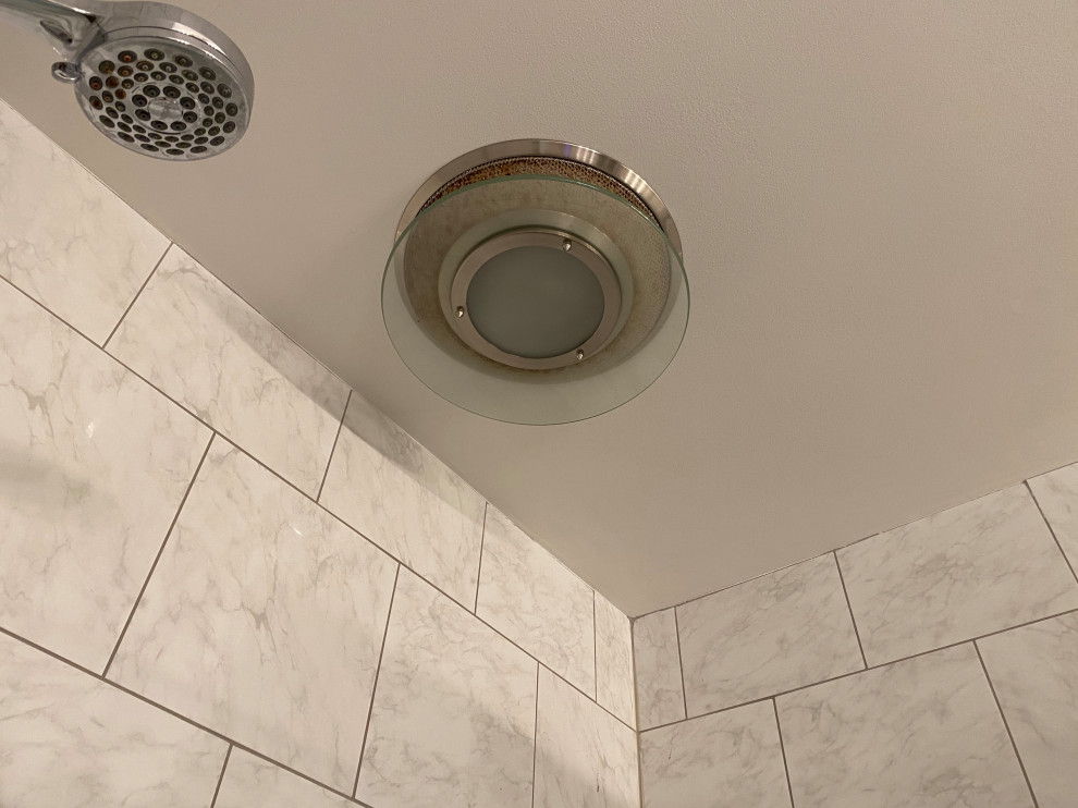 Exhaust Fan Light Combo Above Shower - How To Replace A Bathroom Fan Light Combo No Attic Access