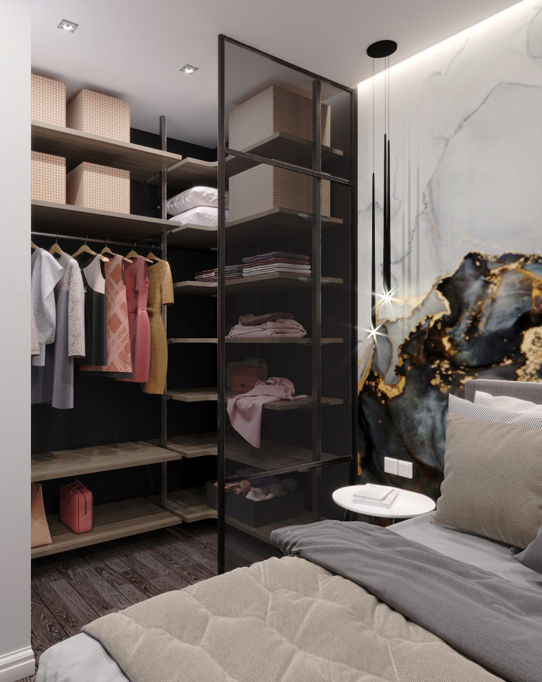 Спальня и гардеробная, 12 кв.м., ЖК Вершина