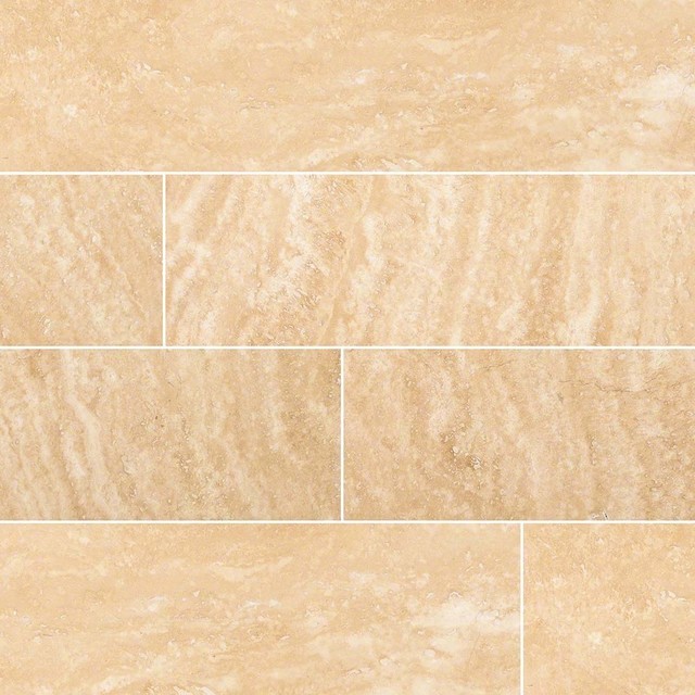 Various Sized Caramel Countertop Travertine Slab Traditional