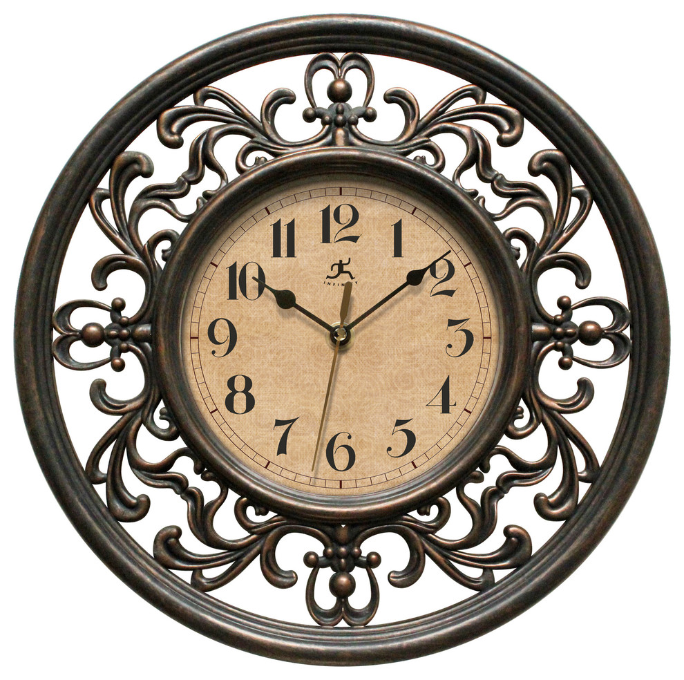 Infinity Instruments Red Rooster Silent Sweep 12 inch Wall Clock 14877BG-3521 