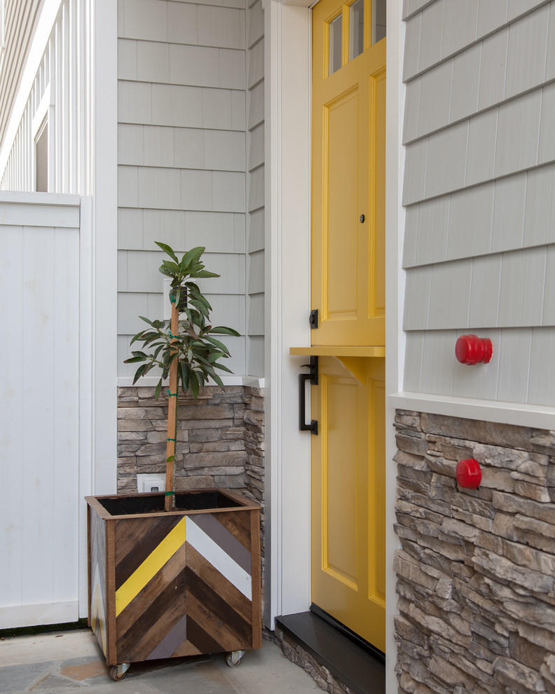 Inspiration for a coastal entryway remodel in Orange County