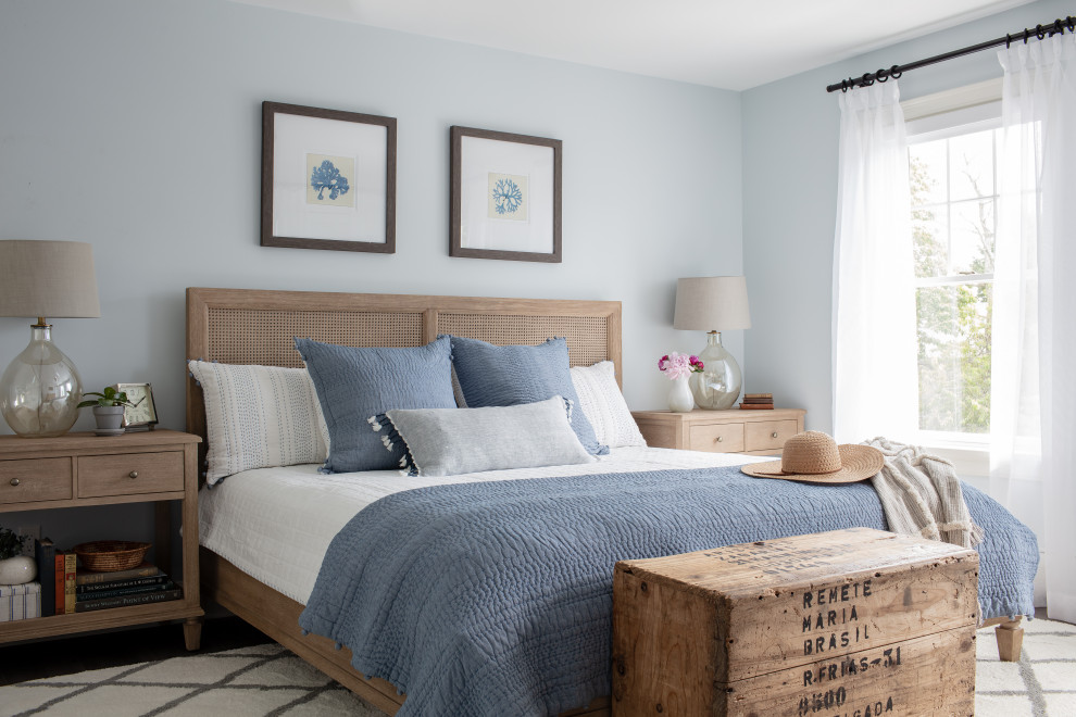 Design ideas for a coastal bedroom in Providence.