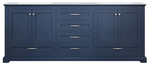 Dukes 80" Navy Blue Double Vanity - Transitional - Bathroom Vanities ...