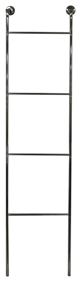 Ladder Chrome Wall Mounted 4-Rung Towel Rail, Silver