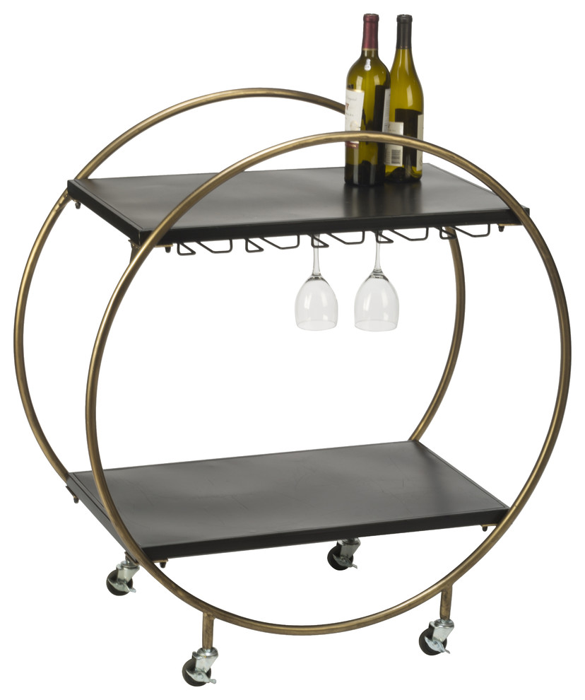 Retro Rolling Bar Cart Transitional Bar Carts by Tripar
