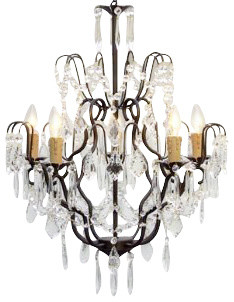 Wrought Iron Crystal Chandelier Swag Plugin
