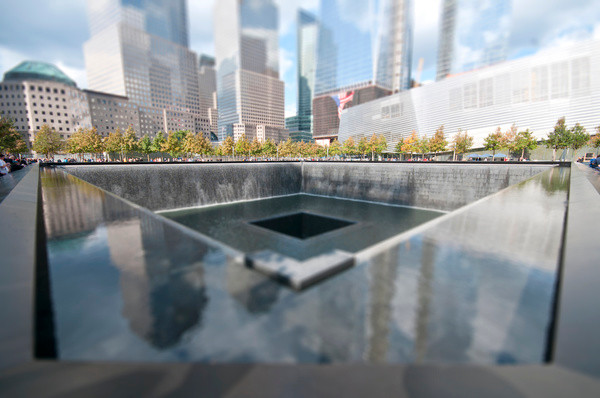 "Tilt Shift World Trade Center Memorial" Art Print, Acrylic Face Mount, Medium