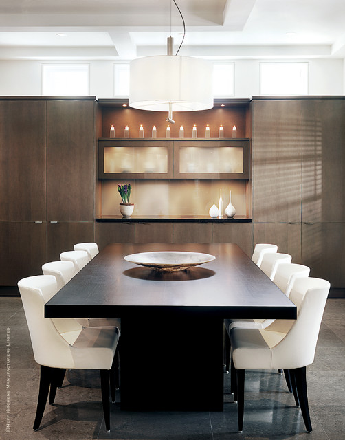 Contemporary Design with High Gloss wood grain modern-dining-room