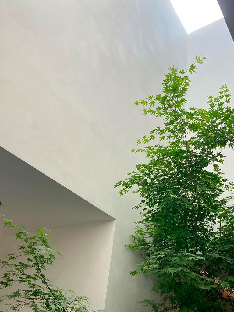 Матовое покрытие из декоративной штукатурки в белом цвете