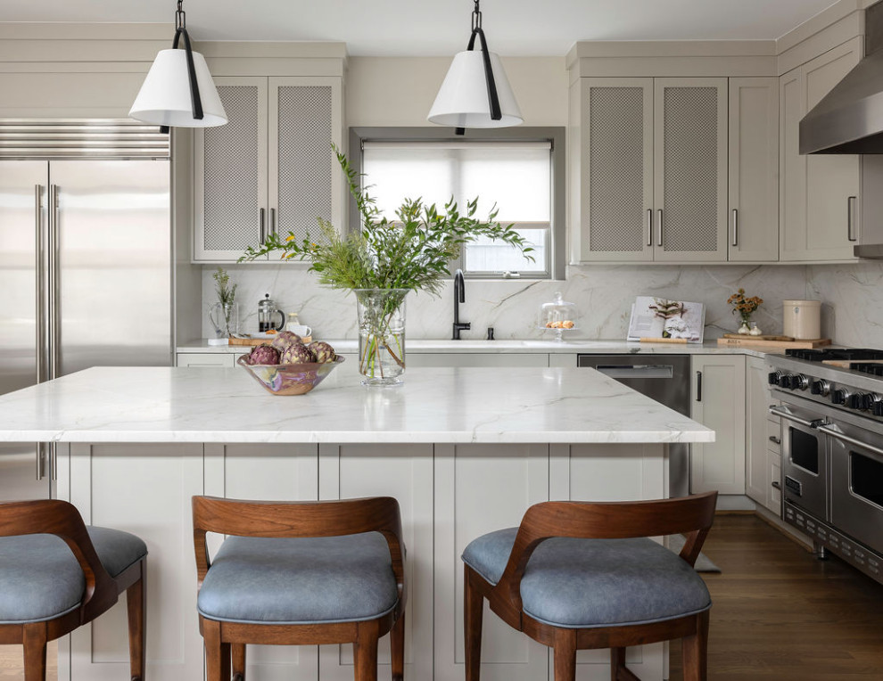 Beach style kitchen photo in Seattle