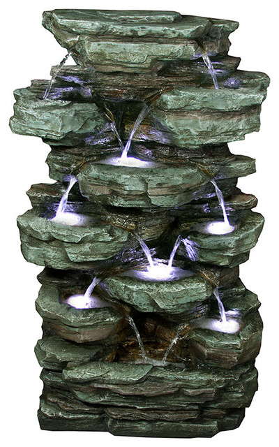 tiered rock rainforest fountain with led lights 39 tiered rock rainforest fountain with led lights 39