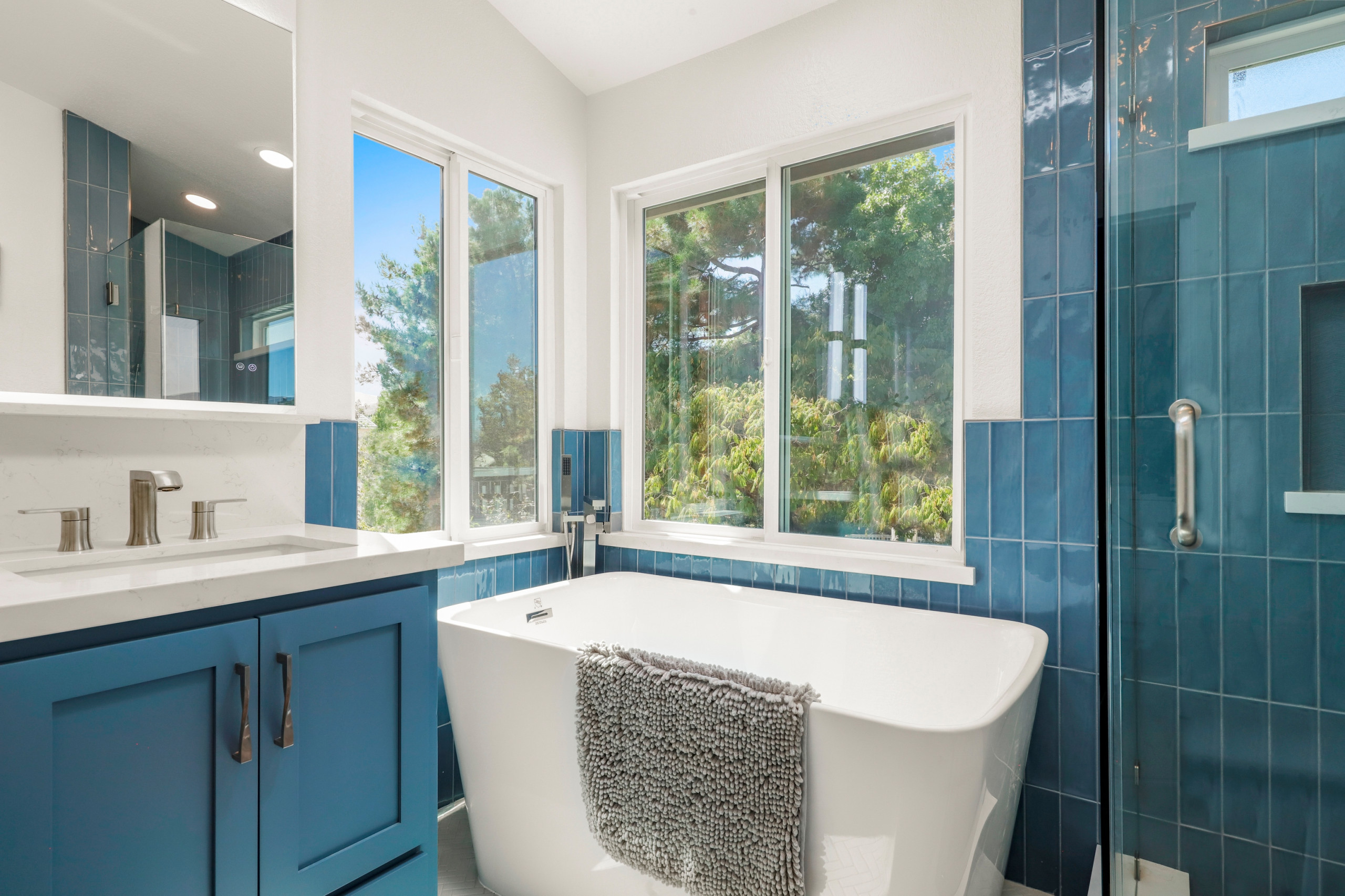 Cerulean Blue Bath and Walk-In Remodel Palmdale, CA *Gorham