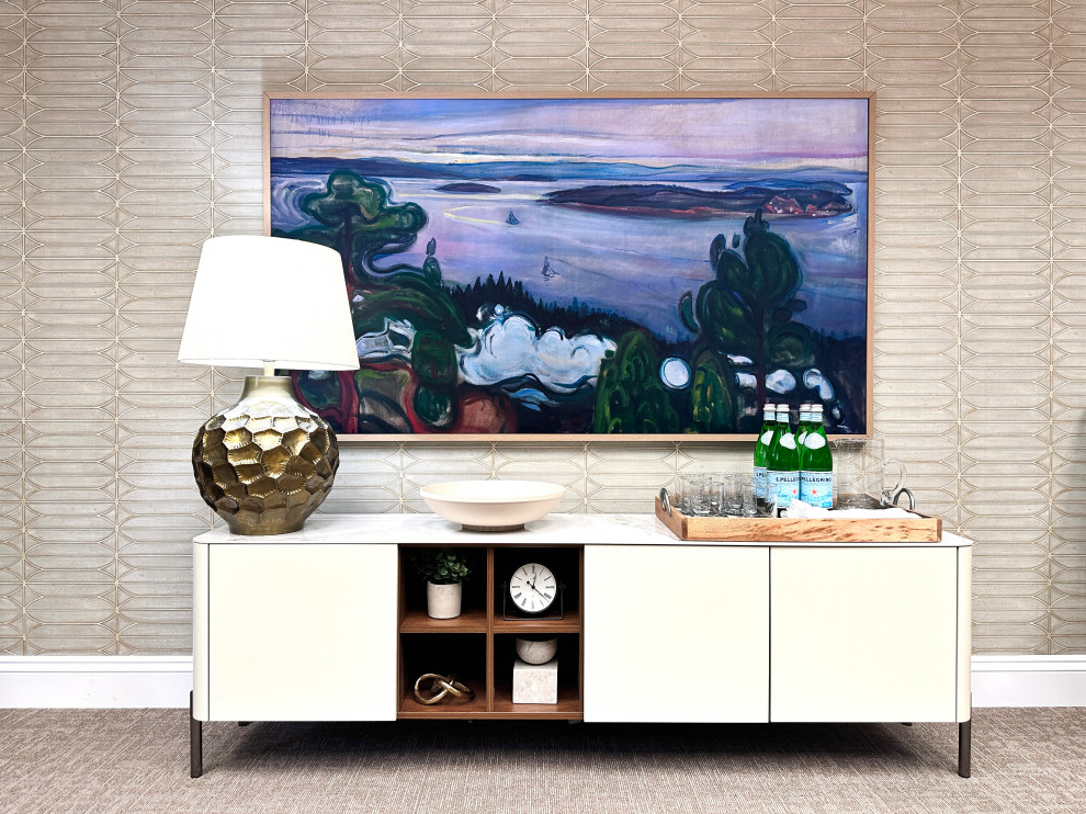 The Samsung Frame looks like a piece of artwork but also allows you to cast your computer screen up for your clients and staff to see.