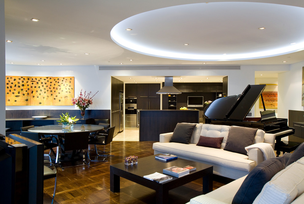 Photo of a large contemporary formal open concept living room in Brisbane.