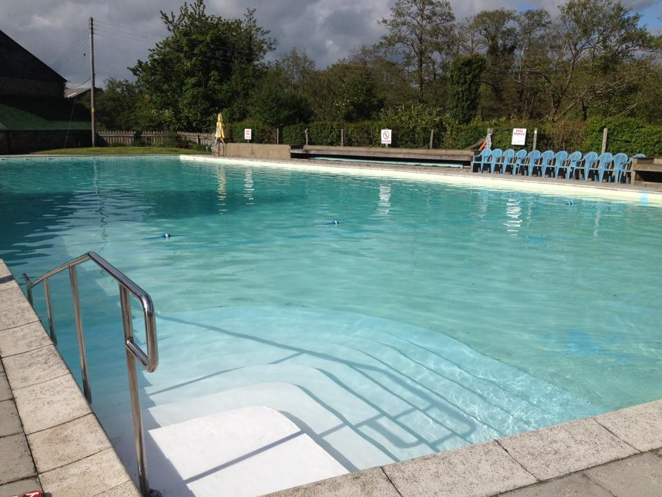 Example of a huge asian front yard rectangular pool design
