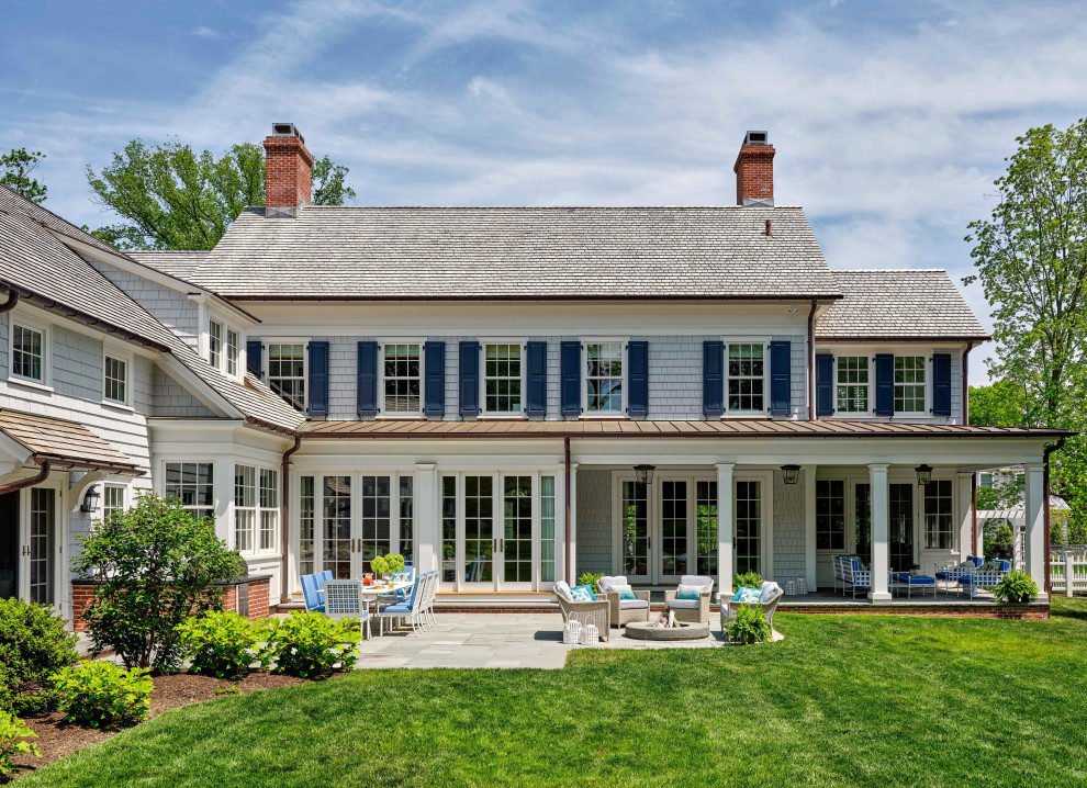 Rye Colonial - Example of a classic exterior home design in New York