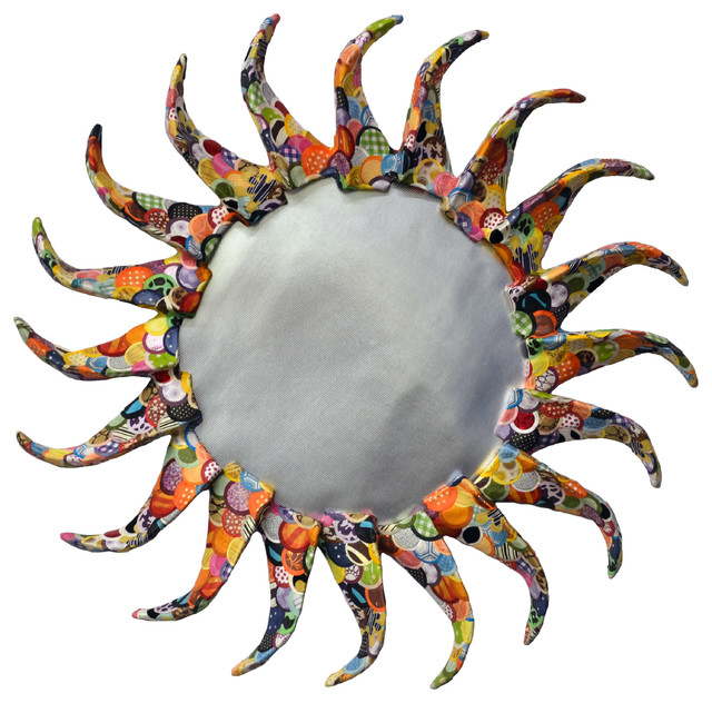 wind" patchwork. handcrafted papier-mache mirror - eclectic - wall wind" patchwork. handcrafted papier-mache mirror - eclectic - wall