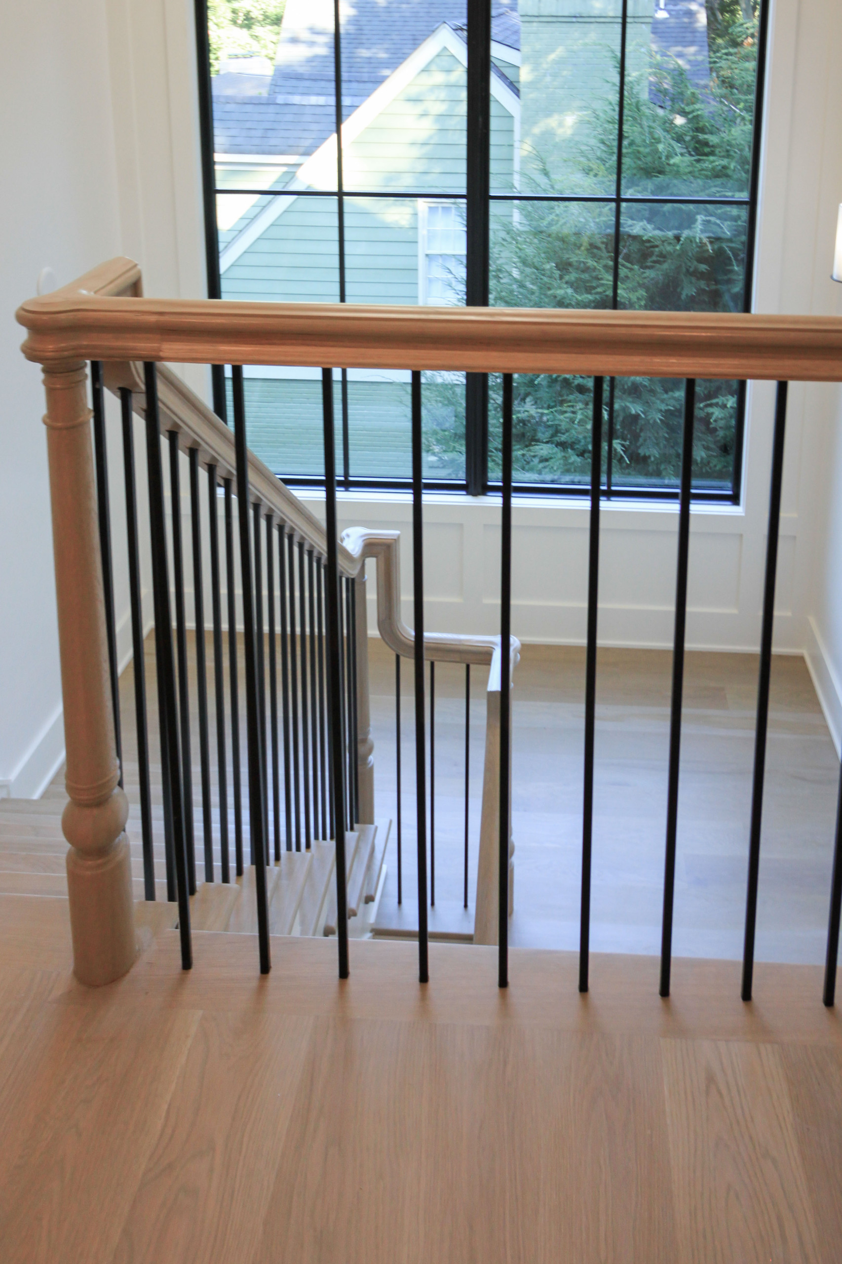 93_Captivating Light Wood Railing System with Black Spindles, Arlington VA 22207