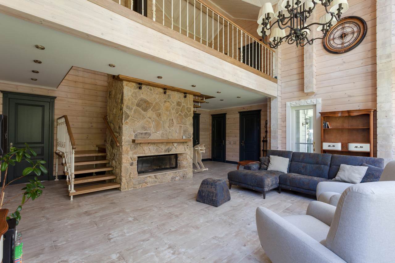 Интерьеры дома из клееного бруса