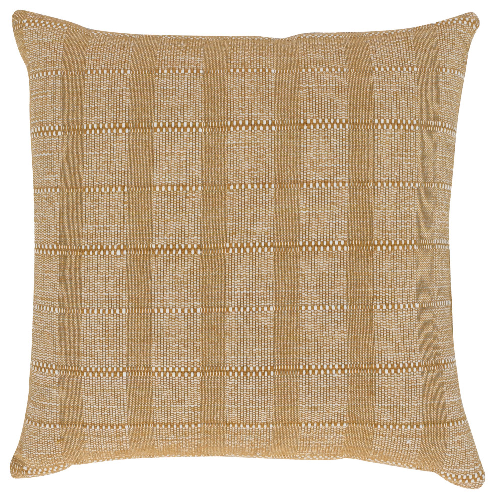 Eli 22" Square Throw Pillow in Mustard Gold By Kosas Home