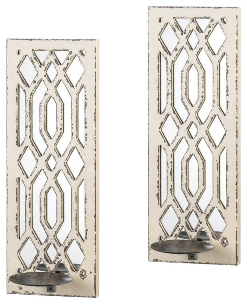 Deco Mirror Wall Sconce Set Farmhouse Wall Sconces by VirVentures