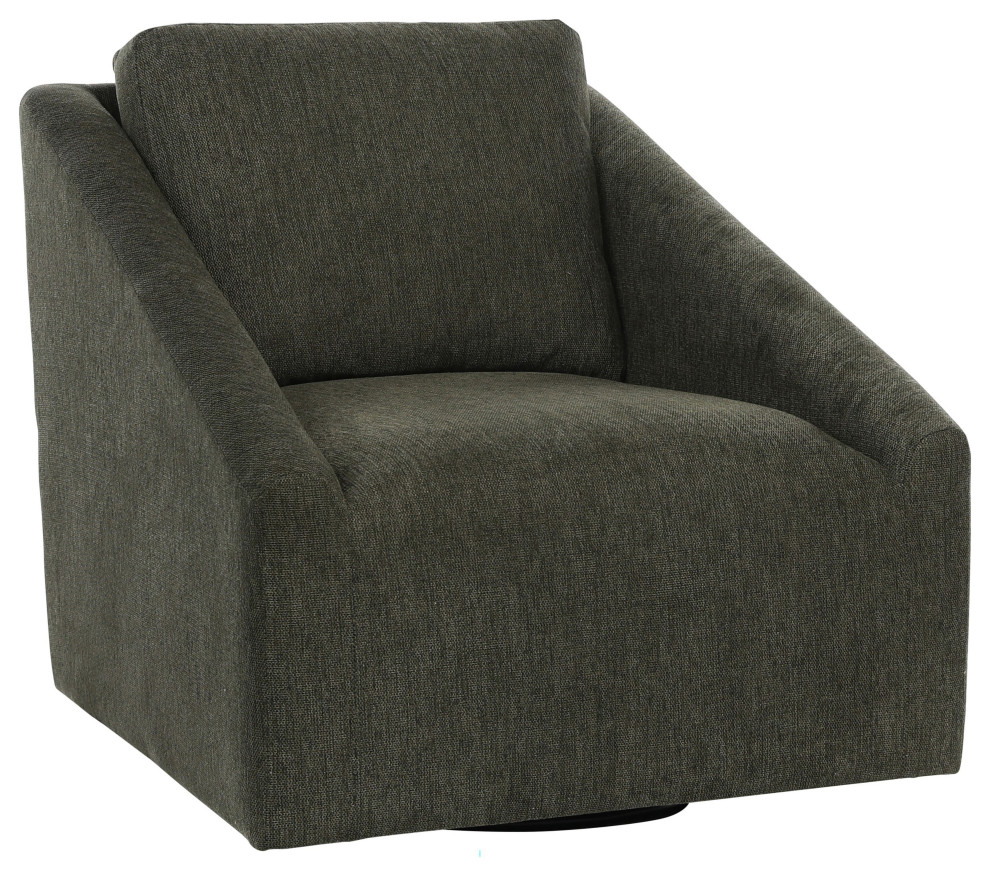 Andrew Chenille Modern Swivel Armchair Transitional Armchairs And